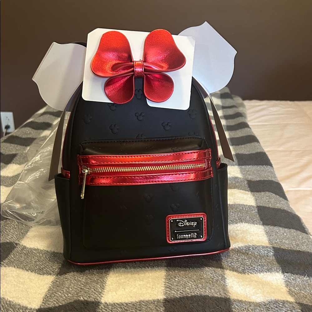 Disney Black and Red Backpack with Bow